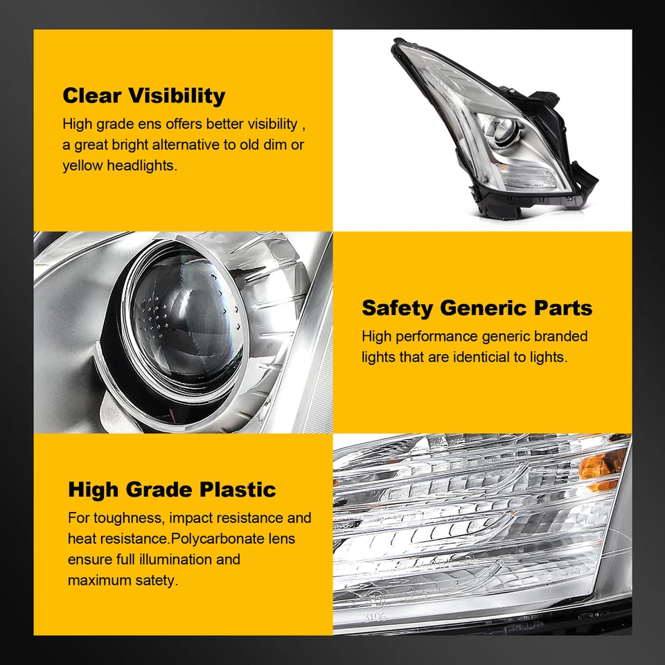 Pair LED Headlights Assembly For 2013-2017 Cadillac XTS 3.6L w/HID/Xenon — 第 4/4 张图片