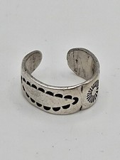 Vintage Sterling Silver Native American Southwest Adjustable Band Ring Size 6