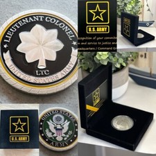 Challenge Coin U.S ARMY LIEUTENANT COLONEL RANK CHALLENGE COIN With Velvet Case