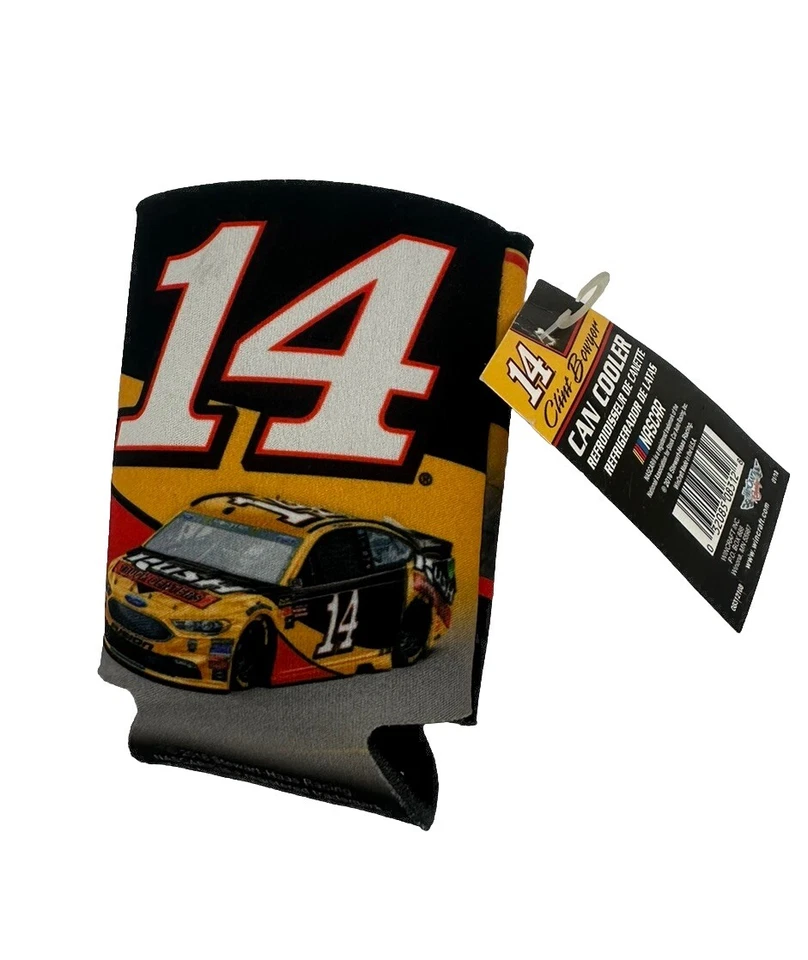 Can Cooler 2018 Clint Bowyer #14 Stewart Haas Racing NWT Yellow Black NASCAR - Image 2 of 3