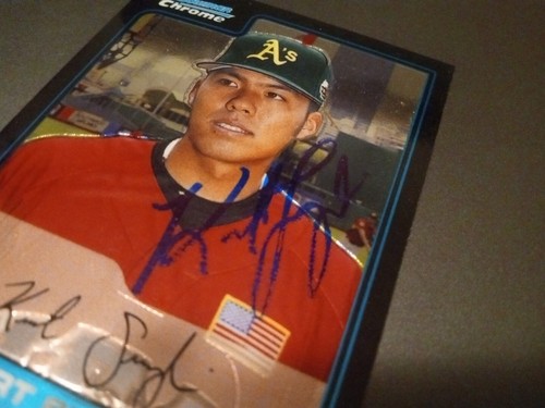 KURT SUZUKI Signed 2006 Bowman Chrome Draft Autograph Auto Baseball MLB Rookie - Picture 2 of 5