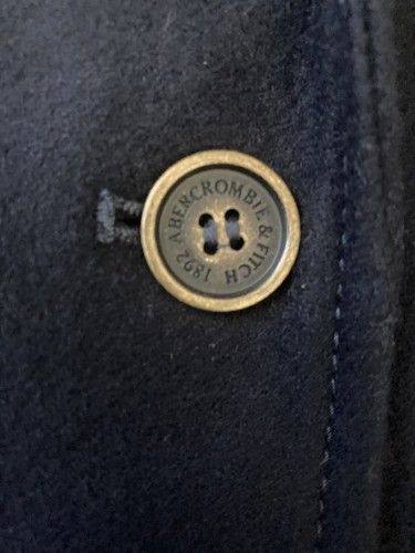 Abercrombie & Fitch Jacket M Navy Blazer Wool Cropped 3/4 Sleeve Academia Preppy - Picture 16 of 16