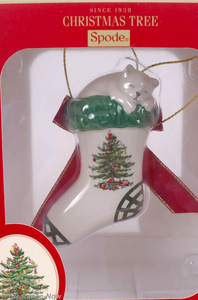 Gato Navidad Adorno Spode Gatito en Medias Porcelana Nuevo en Caja 1134 Foto 2 de 3