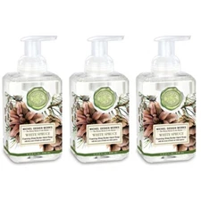 Set / 3 Michel Design Works Foaming Liquid Hand Soap Christmas White Spruce NEW