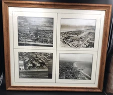Framed 1920-1922 Long Beach CA Shipyard Harbor Virginia Hotel Spence Air Photos