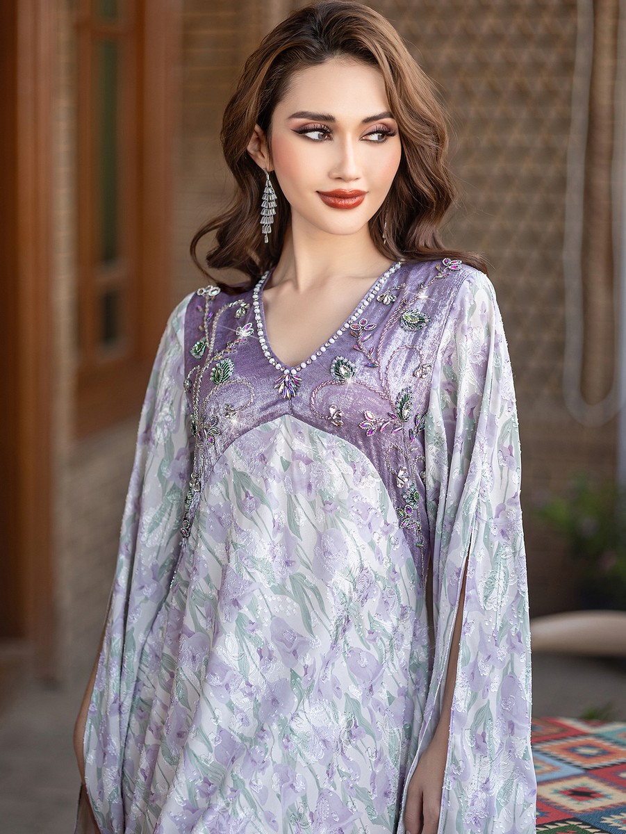purple muslimah dress Modest Prom Dress,Occasion Dress,Hijab Dress,Abaya Nikkah,slamic Modest Evening Dress,Long Sleeve Dress,Formal Satin Pleated Purple Abaya