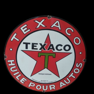 PORCELIAN TEXACO ENAMEL SIGN SIZE 30X30 INCHES DOUBLE SIDED