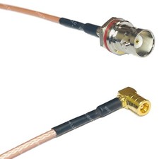 RG316 BNC FEMALE SM BULKHEAD to SMB FEMALE ANGLE RF Cable Rapid-SHIP LOT