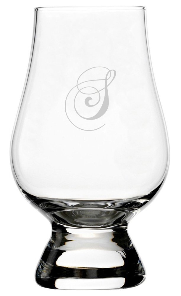 Chopin Script Etched Monogram Crystal Glencairn  Whisky Glass (Letter S)-image