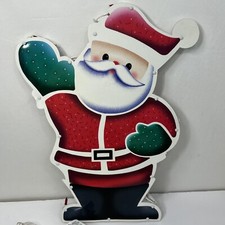 JMC Christmas Lighted Waving Santa Claus Window Silhouette Hanging Decor