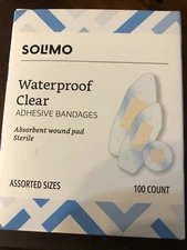 Solimo Flexible Fabric Adhesive Bandages, Assorted Sizes, 100 Count