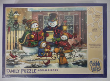 NIP Cobble Hill snowman Family 400 piece jigsaw puzzle Sealed winter Holiday