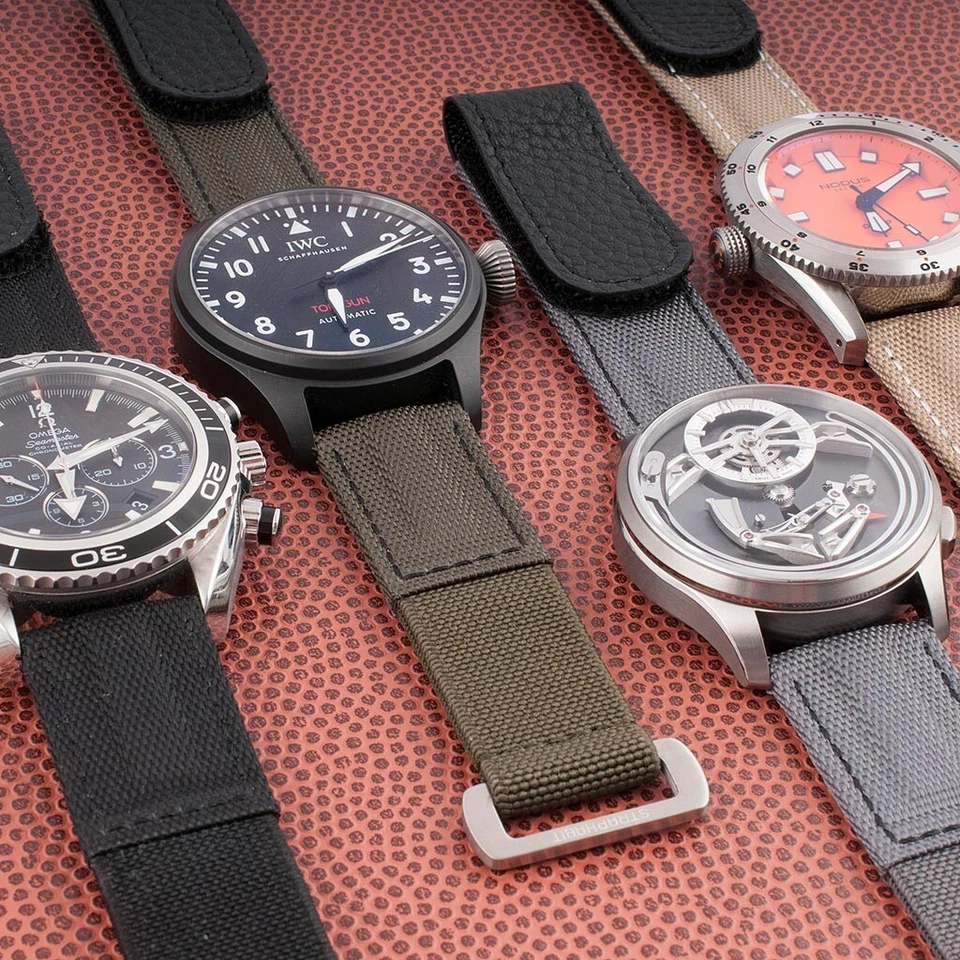 Correa de reloj de paracaídas elástica de gancho y bucle correa de nailon repuesto Seiko Citizen Foto 2 de 4