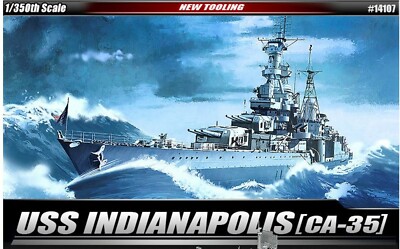 Academy 1/350 USS CA-35 Indianapolis Military Ship Plastic Model