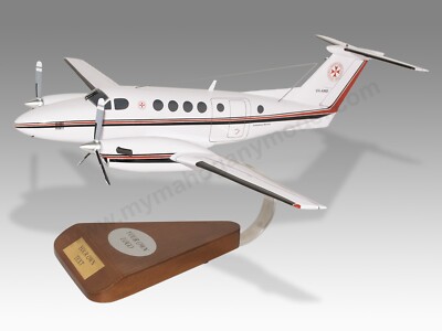 Beechcraft King Air B200 Ambulance Service Desk Wood Airplane Model Large 1/48
