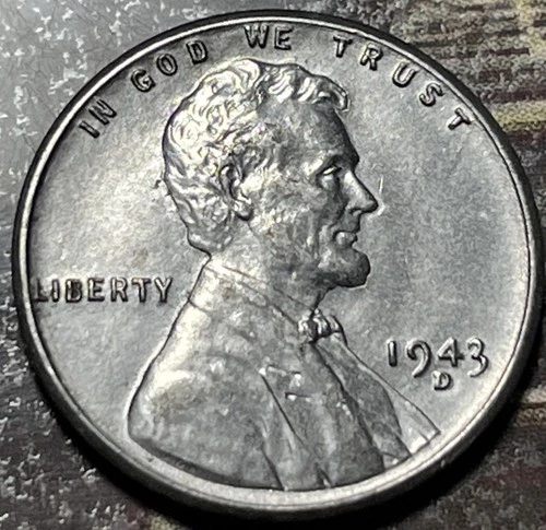 1943-D 1C Lincoln Cent WW2 Steel Pennie VF #2
