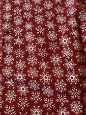 Large Red and White Snowflake Tablecloth 55 x 78 Cloth Winter Holiday Decor