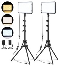 2 Pack LED Video Light, Photography Lighting Kit with 62.99'' Tripod Stand, D...