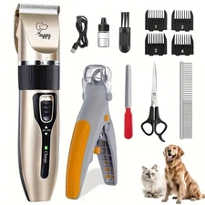 2 in 1 Pet Trimmer LED Nail Clipper With Low Noise Dog & Cat Grooming Clippers