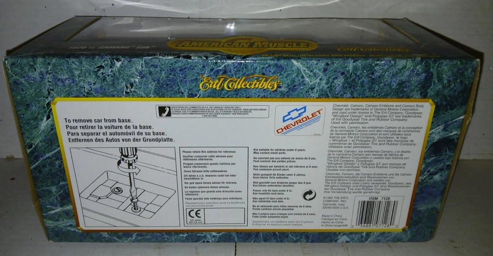 Ertl 1:18 1970 1/2 Chevy Camaro Z28 Green Chevrolet Z-28 #7128 American Muscle - Image 4 of 4