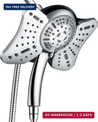 GRICH 2.5GPM Shower Head with Handheld Spray Combo: 2 in 1 Rainfall Shower Heads