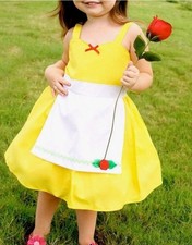 Lover Dovers Yellow Princess Dress Tulle Overlay Rose Accents Pink Sz 2-3T