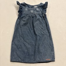 Hudson Girls Chambray Midi Dress, Denim Sleeveless, Embroidered, Size 6X