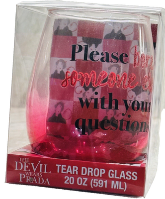 The DeVIL Wears Prada Tear Drop Glass 20 Oz-Please Bore Someone