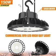 150 Watt LED High Bay Light Commercial UFO Fixture 5000K 22500LM W/Sosen Driver