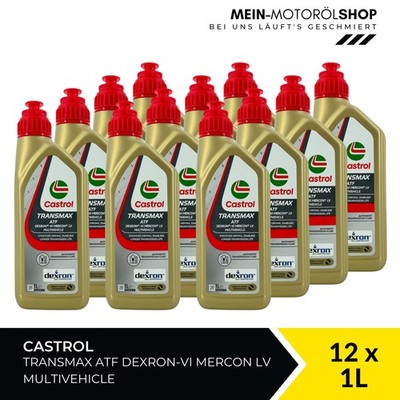 Castrol Transmax ATF Dexron-VI Mercon LV Multivehicle 12x1 Liter = 12 Liter