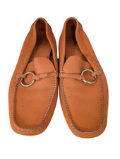 Prada Tan Leather Driving Loafers with Horsebit Detail   Made in Italy Size 7.5