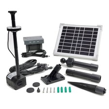 Solar Water Pump with Backup Battery and Fountain Lights for Birdbath, Founta...