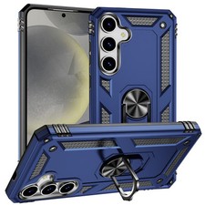 Military Grade Hybrid Case with Ring Grip for Samsung Galaxy S25 - Blue