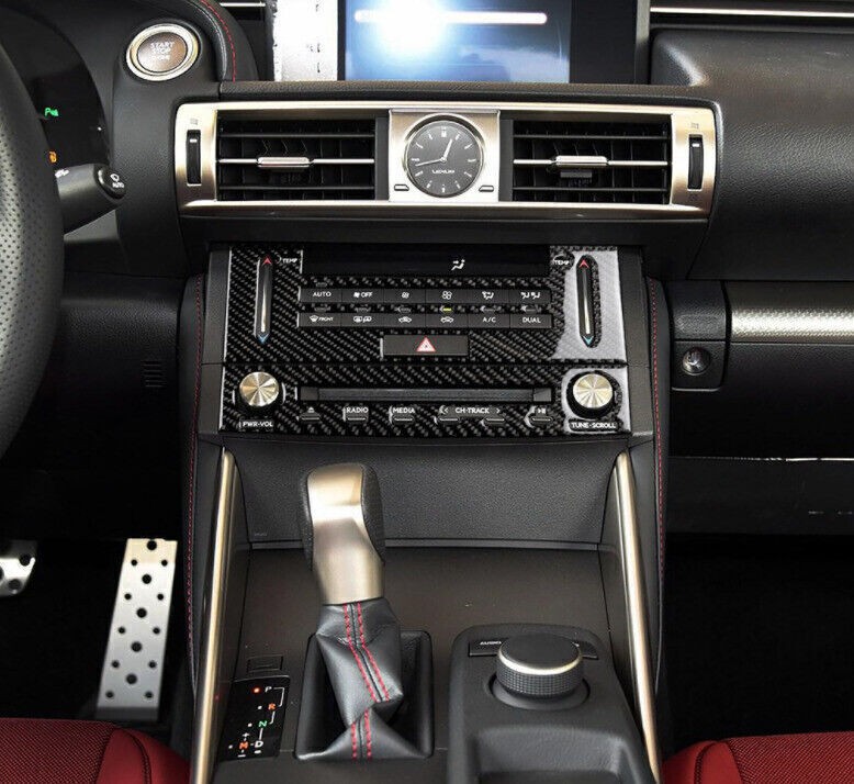 For Lexus IS300 350 13-20 Real Carbon Fiber Center Console AC CD Button Cover