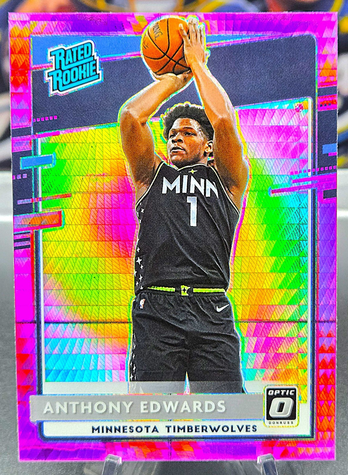 2020-21 Panini Donruss Optic - Rated Rookie Anthony Edwards #151 Pink Hyper 