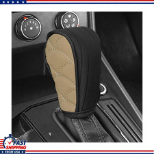 Universal Anti-slip Leather Shifter Cover Collision Design Color Beicolor Beige Universal Anti-slip Leather Shifter Cover Collision Design Color Beicolor Beige