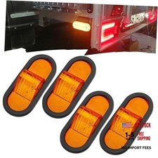 Sixzoo 6.5" Mid Turn Signal Amber Marker Light, Oval LED Side Marker 4 PCS