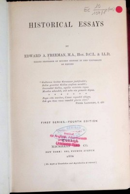 Historical Essays Freeman, Edward A.: