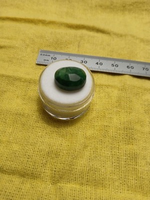 Emerald Oval Cut Loose Gemstone, Green, Translucent, ~17x13x7mm