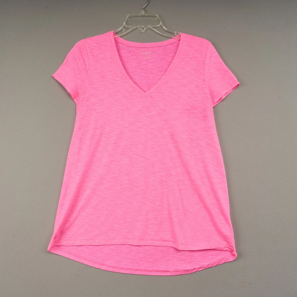 Lilly Pulitzer Etta V Neck Top Sz S Pink Cotton Blend T Shirt V Neck Lot of Two - Image 2 of 4