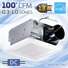 50-80-100 CFM ACiQ Ultra Quiet Ceiling Bathroom Exhaust Fan - Efficient EC Motor