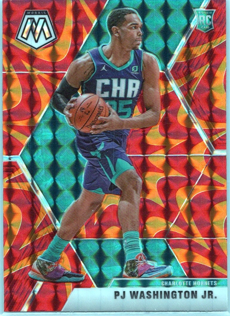 2019-20 Panini Mosaic #213 PJ Washington Jr. Reactive Orange RC Dallas Mavericks