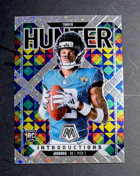 2025 Panini Mosaic Travis Hunter No Huddle Disco Prizm Introductions RC #12