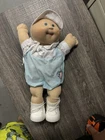 Cabbage Patch Kids 16 in Soft Body Baby Doll Brown Eyes Blue Outfit Shoes