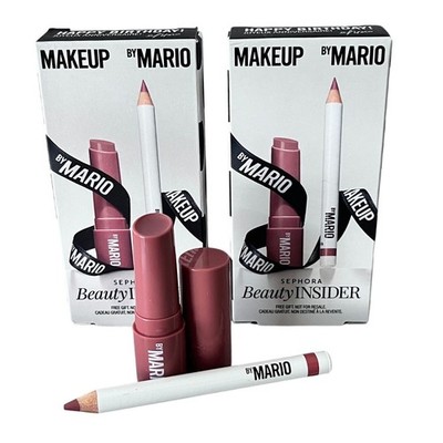 2x Makeup by Mario Plumping Lip Balm ROSEWOOD GLOW & RICH MAUVE Liner Pencil Set