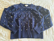 Paris Atelier & Other Stories Blue Polka Dot Sweater S Small