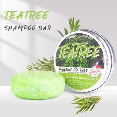 Tea Tree Essential Oil Shampoo Bar Refreshing Oil Control Dandruff Control