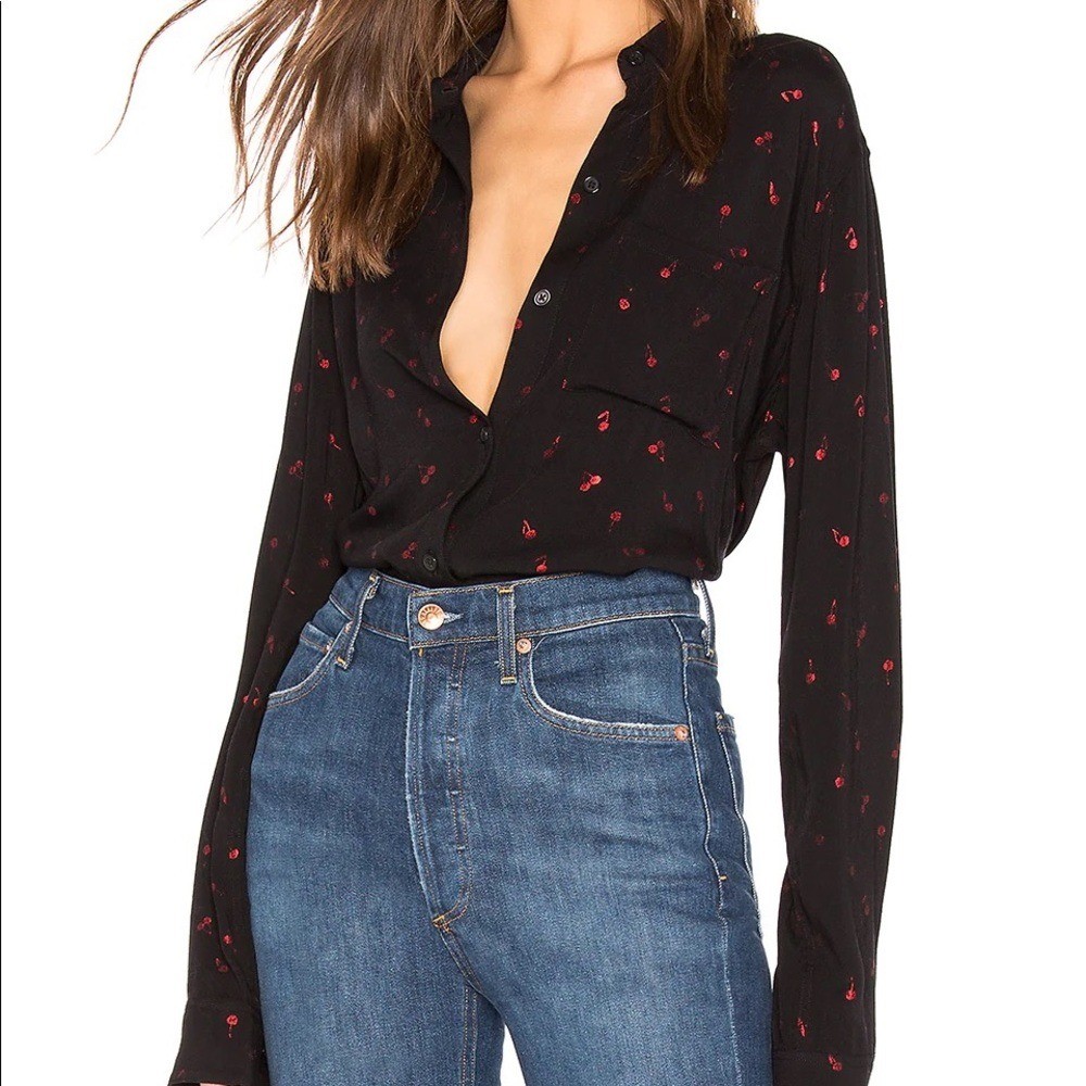 Rails Rocsi Cherry-Patterned Button-Front Shirt - image 1