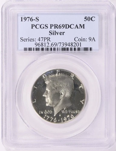1976-S Kennedy Half Dollar Silver PCGS PR69DCAM Deep Cameo Proof Bicentennial