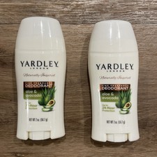2 pack Yardley London deodorant stick aloe avocado 24 hour protection 2 Oz Each